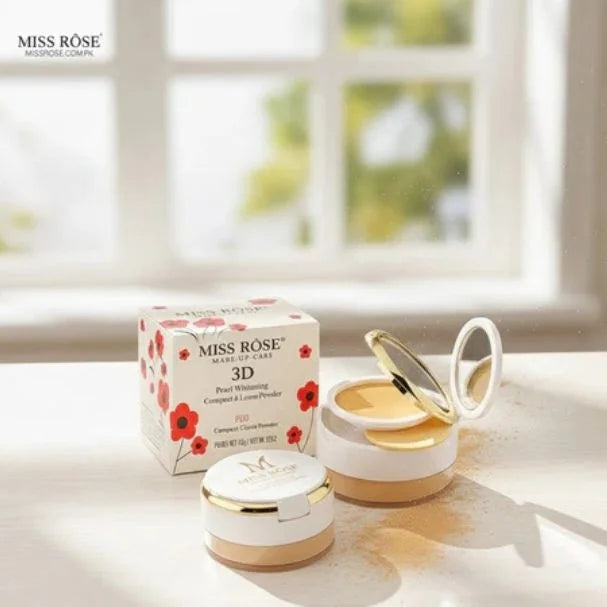 Miss Rose 3D Pearl Whitening Powder – Bright Matte Finish