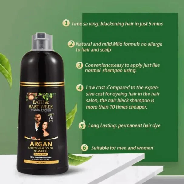 Argan Speedy Hair Color Shampoo – Natural Black